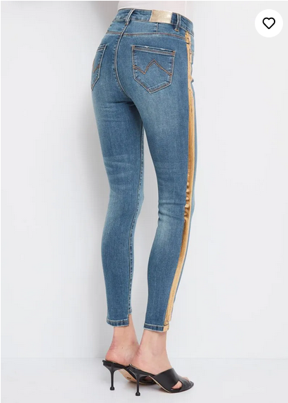 jeans con banda lateral dorada Gaudi fashion